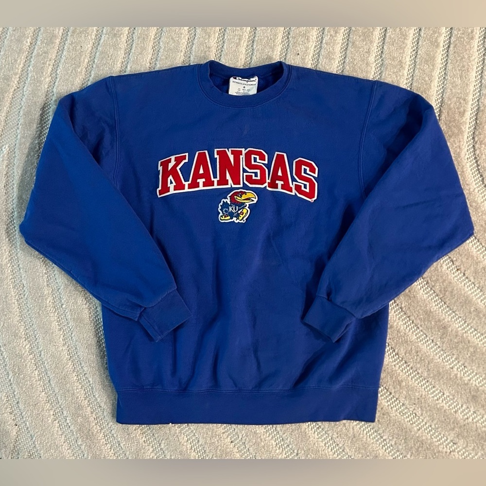 University of Kansas Jayhawks Champion Crewneck Sweatshirt - M